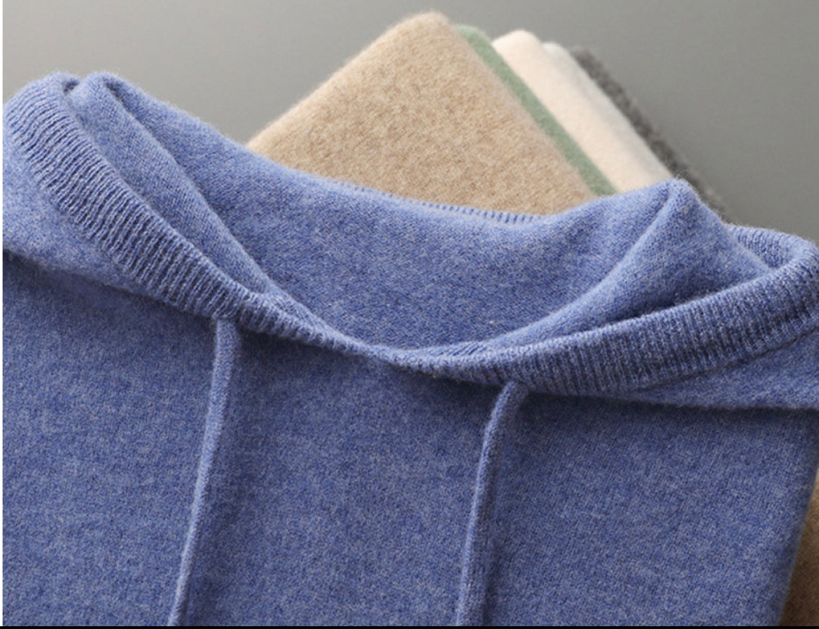 Merino cashmere hoodie