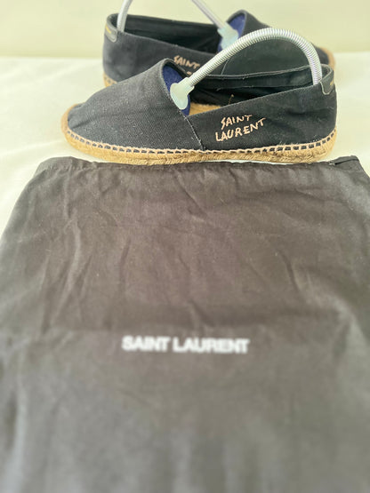 Saint Laurent logo embroidered espadrilles