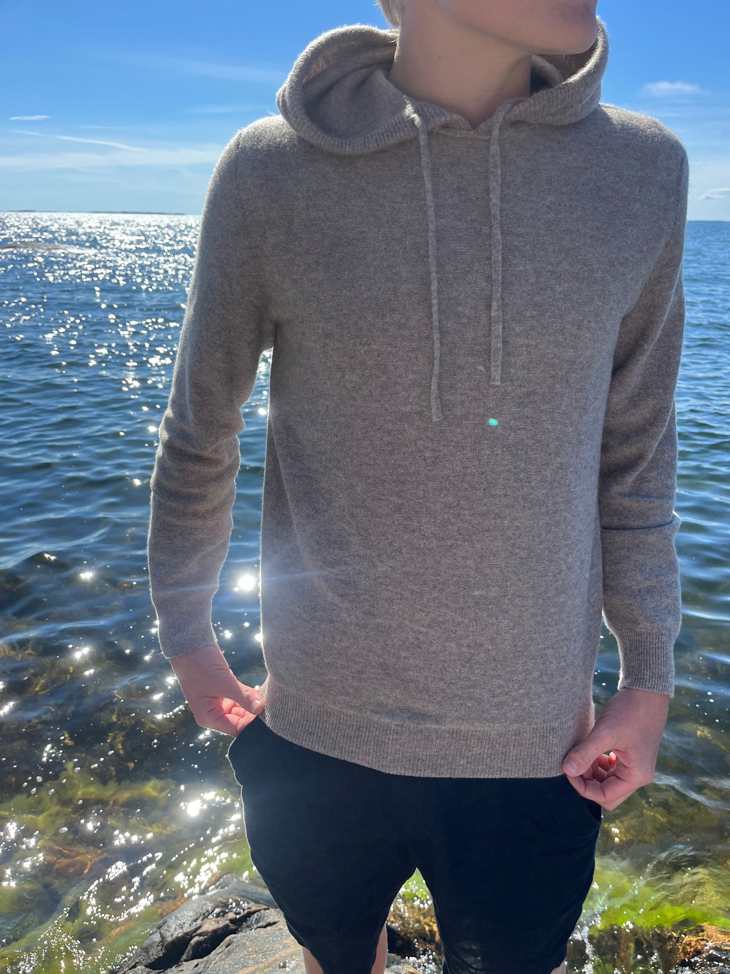 Merino cashmere hoodie